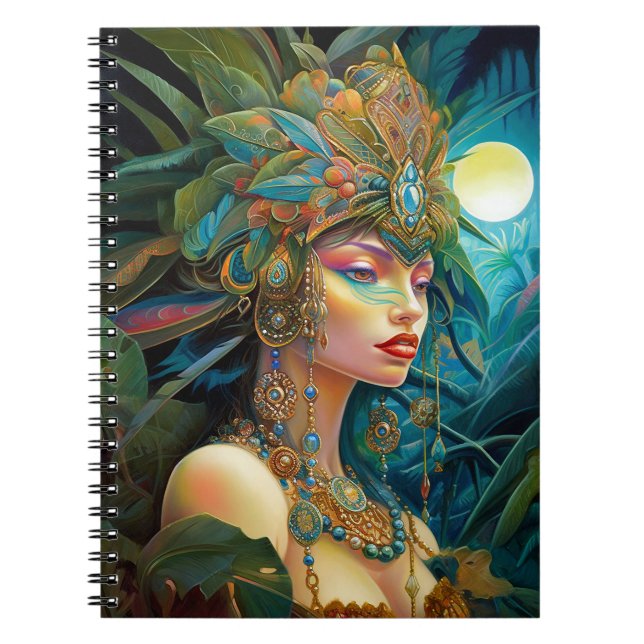 Tropical Lady Fantasy Art Notebook (Front)