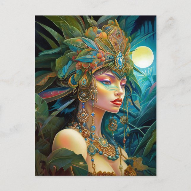 Tropical Lady Fantasy Art Postcard (Front)