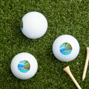Tropical lagoon golf balls