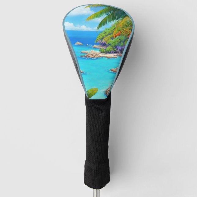 Tropical lagoon golf head cover (Front)