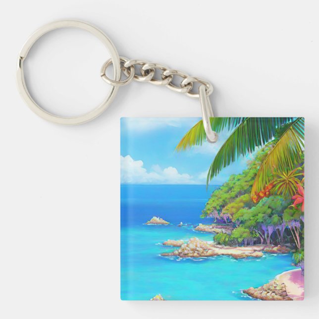 Tropical lagoon keychain (Front)