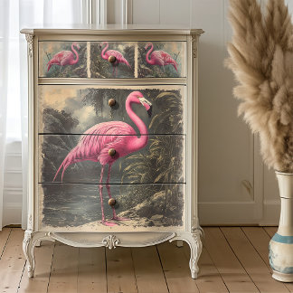 Tropical Lagoon Pink Flamingo Decoupage Tissue Paper