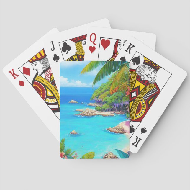 Tropical lagoon poker cards (Back)