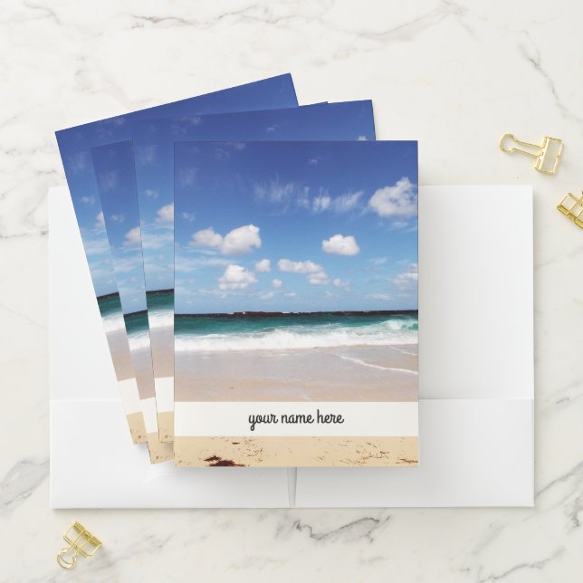 Tropical Landscape and '' Your Name Here " Pocket Folder (In Situ)