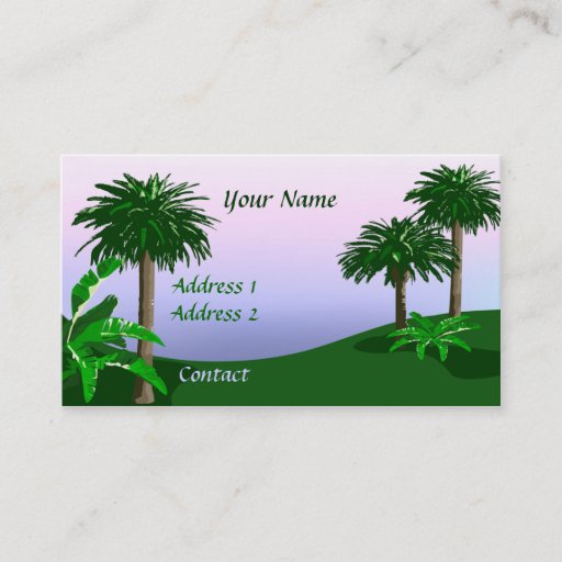 Customizable Tropical Landscape Business Card