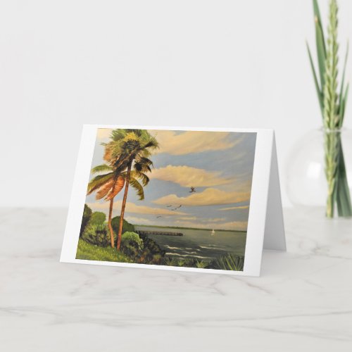 Tropical Landscape Painting Thank You Card
