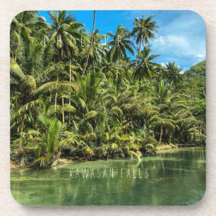 Tropical landscape, philippines, Kawasan falls Cas Beverage Coaster