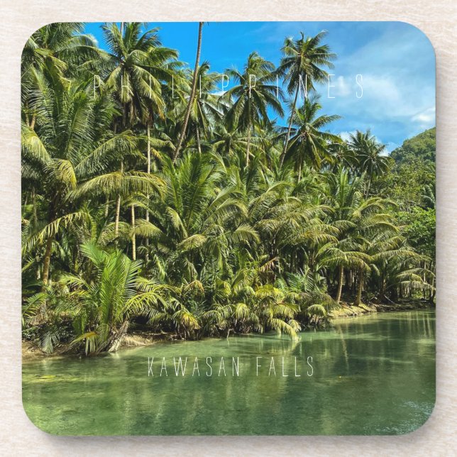 Tropical landscape, philippines, Kawasan falls Cas Beverage Coaster (Front)