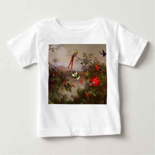 Tropical Landscape with Ten Hummingbirds Heade Baby T_Shirt