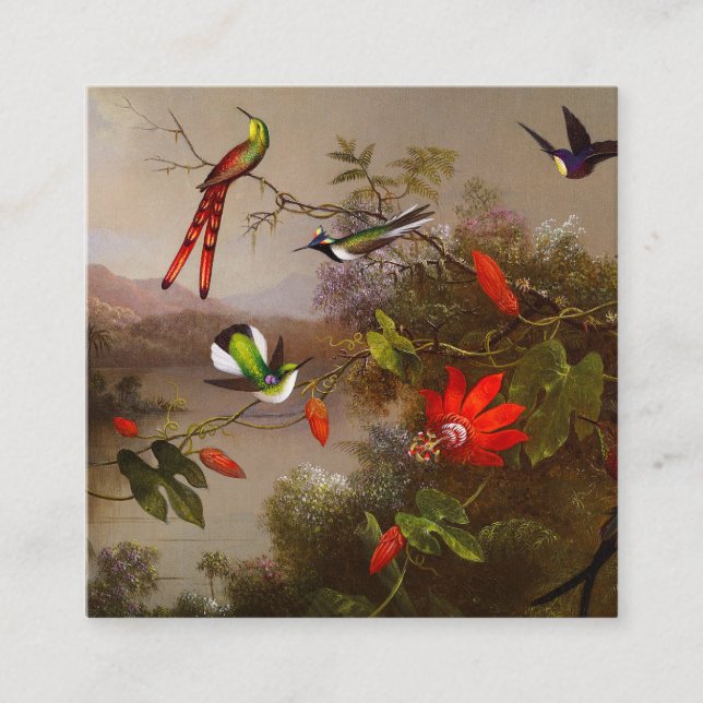 Tropical Landscape with Ten Hummingbirds Heade Enclosure Card (Front)