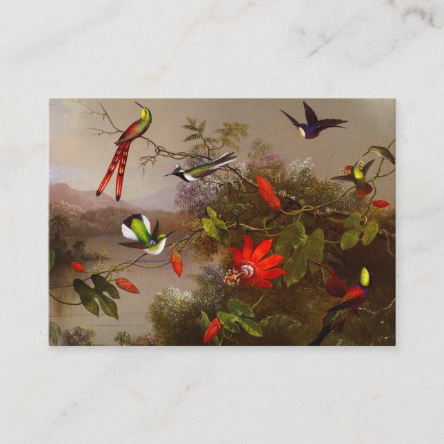Tropical Landscape with Ten Hummingbirds Heade Enclosure Card (Front)