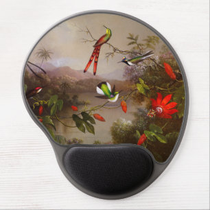 Tropical Landscape with Ten Hummingbirds Heade Gel Mouse Pad