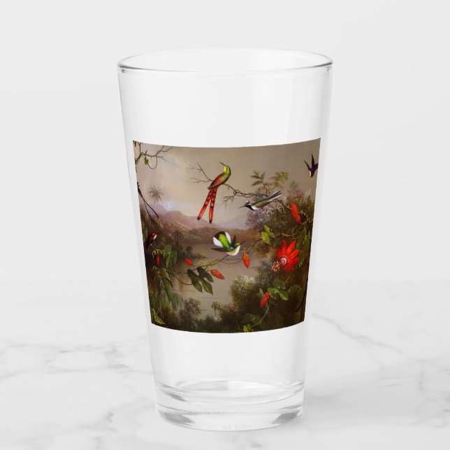 Tropical Landscape with Ten Hummingbirds Heade Glass (Front)