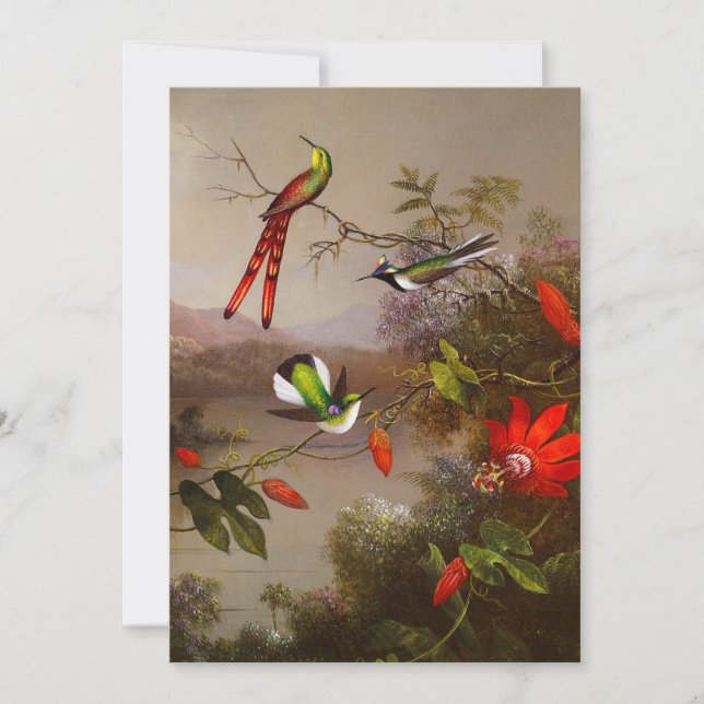 Tropical Landscape with Ten Hummingbirds Heade Invitation (Front)
