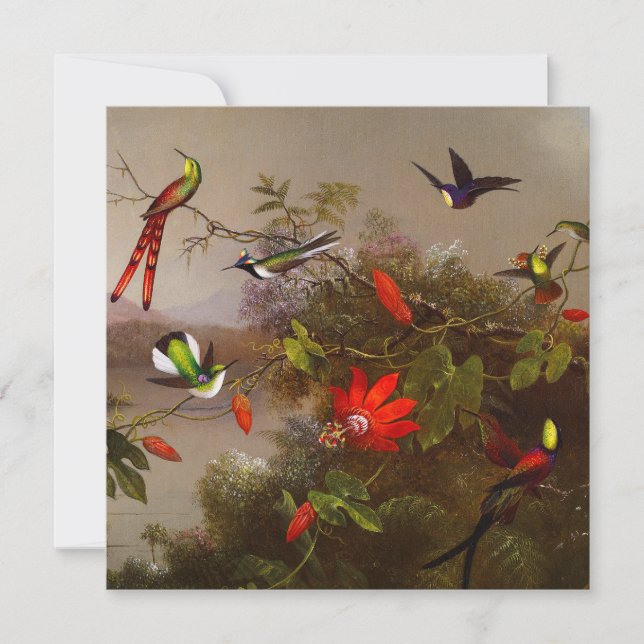 Tropical Landscape with Ten Hummingbirds Heade Invitation (Front)