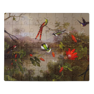 Tropical Landscape with Ten Hummingbirds Heade Jigsaw Puzzle