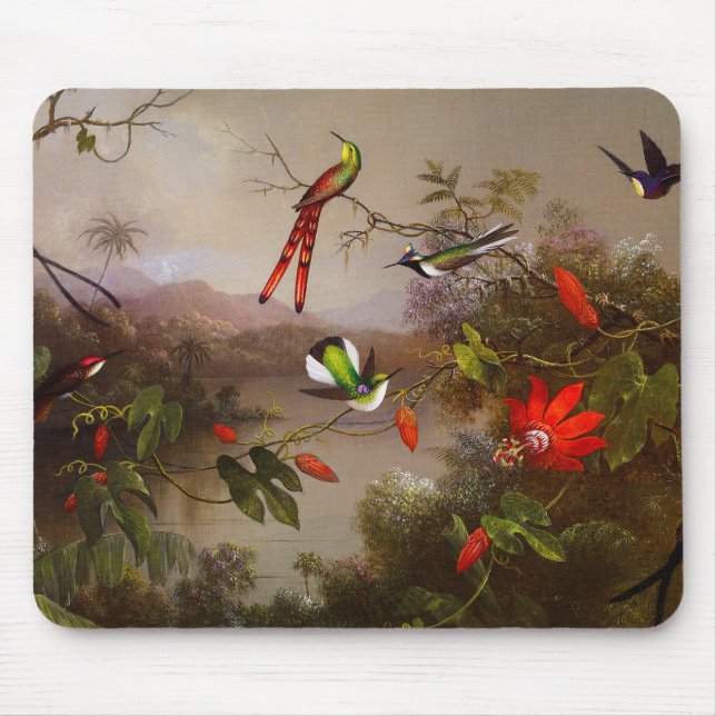 Tropical Landscape with Ten Hummingbirds Heade Mouse Pad (Front)
