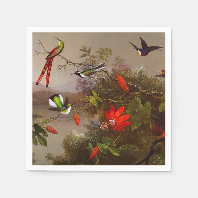 Tropical Landscape with Ten Hummingbirds Heade Napkins (Front)