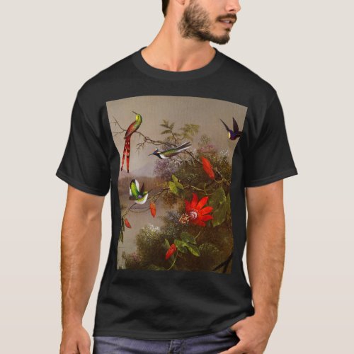 Tropical Landscape with Ten Hummingbirds Heade T_Shirt