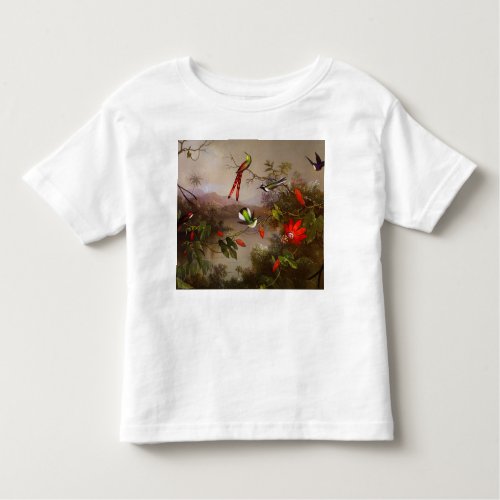 Tropical Landscape with Ten Hummingbirds Heade Toddler T_shirt