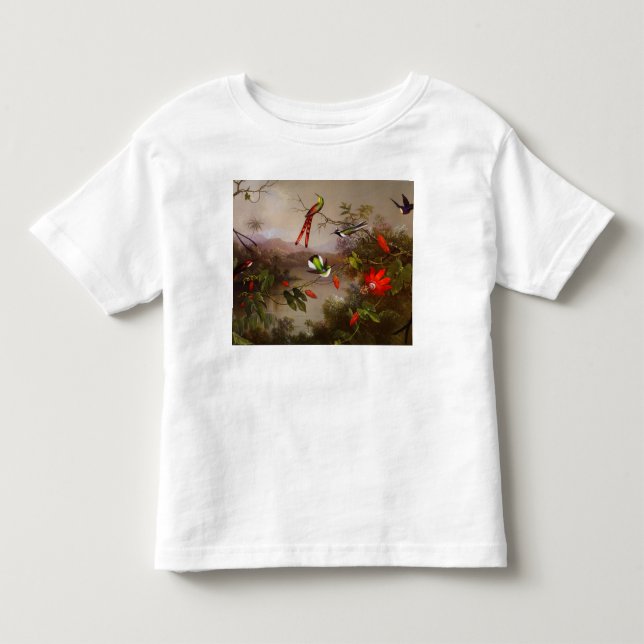 Tropical Landscape with Ten Hummingbirds Heade Toddler T-shirt (Front)