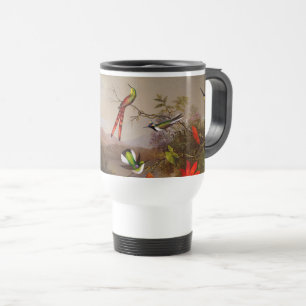 Tropical Landscape with Ten Hummingbirds Heade Travel Mug