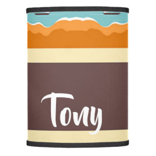 Tropical landscape with yacht pattern lamp shade