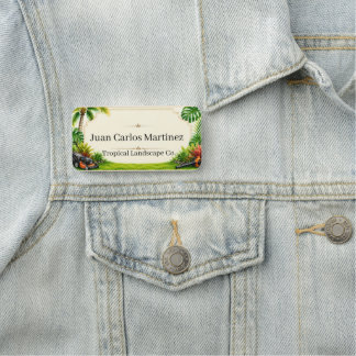 Tropical Landscaping Service Custom Employee Name Tag