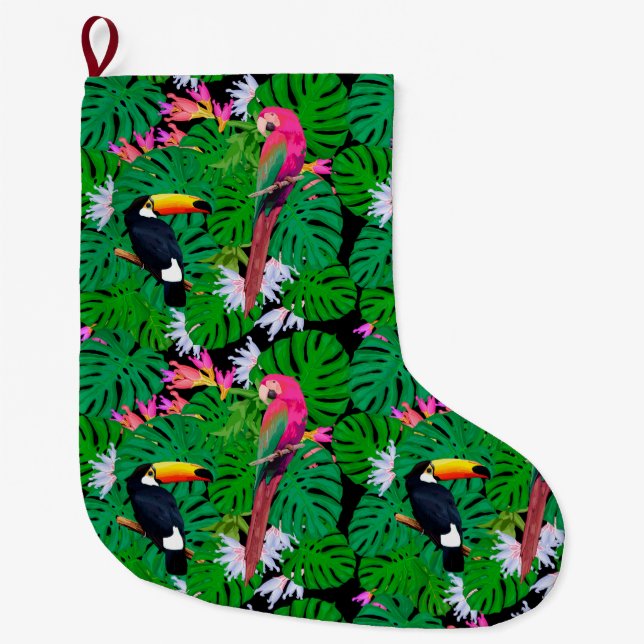 Tropical Large Christmas Stocking (Front)
