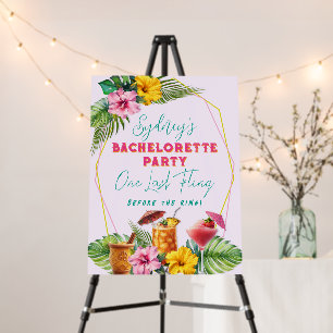 Tropical Last Fling Floral Bachelorette Party Foam Board