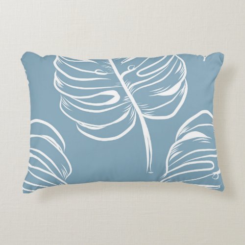 Tropical Leaf Abstract Seamless Greenery Accent Pillow