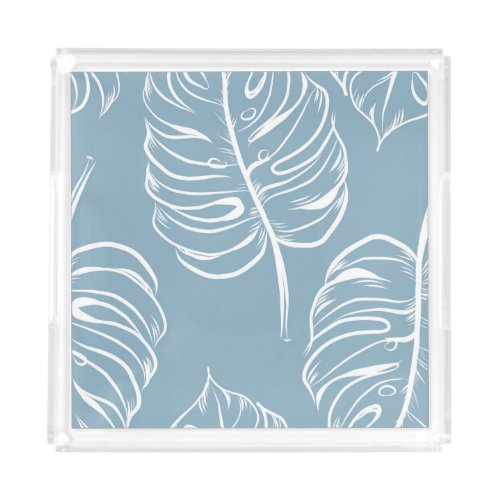 Tropical Leaf Abstract Seamless Greenery Acrylic Tray