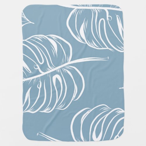 Tropical Leaf Abstract Seamless Greenery Baby Blanket