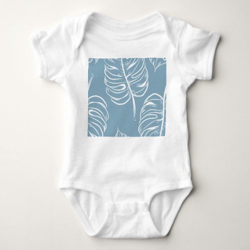 Tropical Leaf Abstract Seamless Greenery Baby Bodysuit
