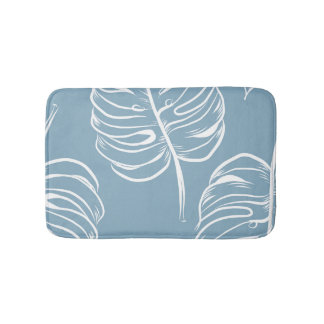 Tropical Leaf Abstract: Seamless Greenery. Bath Mat