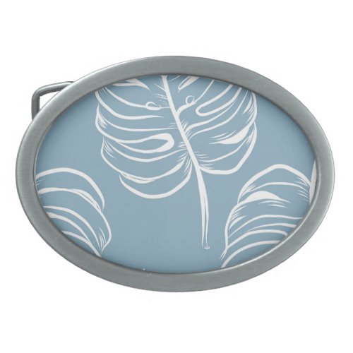 Tropical Leaf Abstract Seamless Greenery Belt Buckle