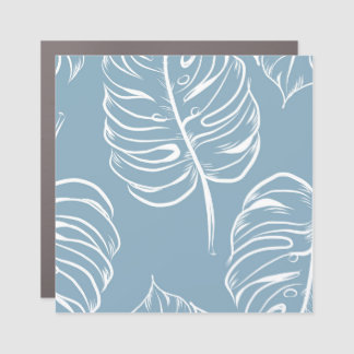 Tropical Leaf Abstract: Seamless Greenery. Car Magnet
