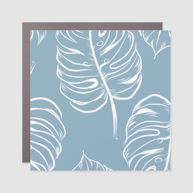 Tropical Leaf Abstract: Seamless Greenery. Car Magnet (Front)
