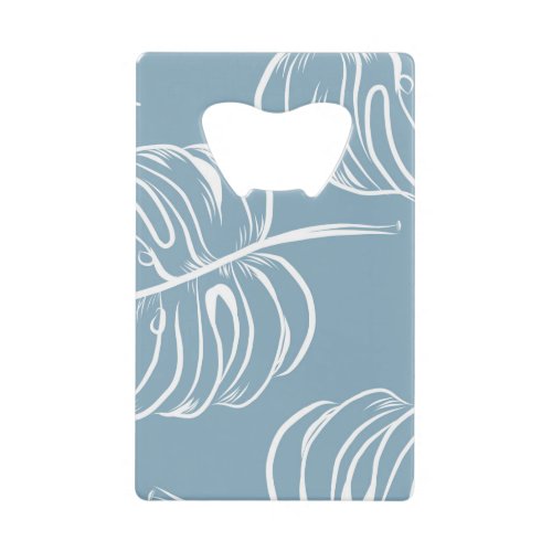 Tropical Leaf Abstract Seamless Greenery Credit Card Bottle Opener