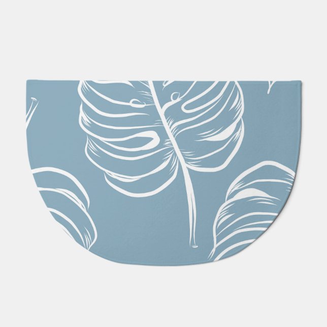 Tropical Leaf Abstract: Seamless Greenery. Doormat (Front)