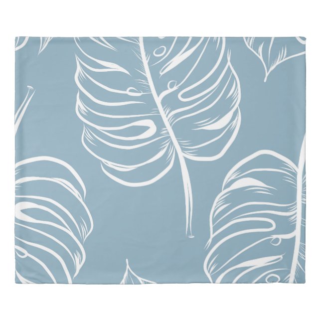 Tropical Leaf Abstract: Seamless Greenery. Duvet Cover (Front)