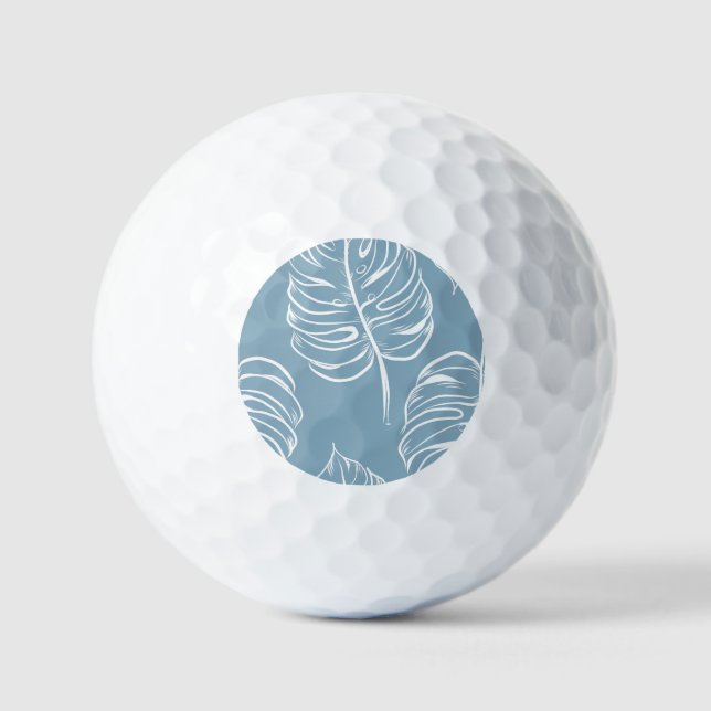 Tropical Leaf Abstract: Seamless Greenery. Golf Balls (Front)