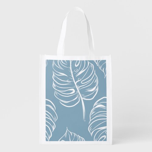 Tropical Leaf Abstract Seamless Greenery Grocery Bag