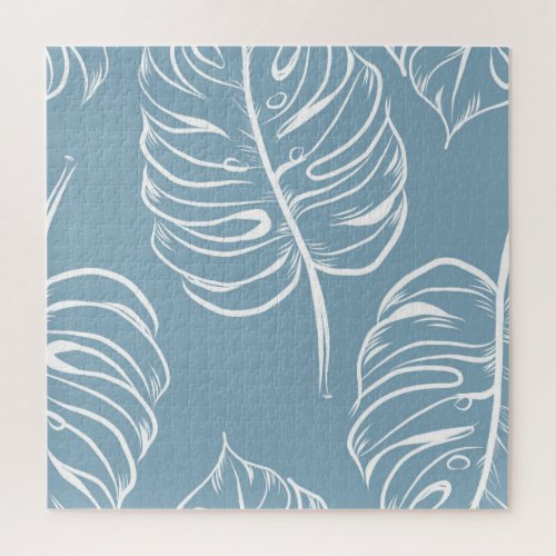 Tropical Leaf Abstract Seamless Greenery Jigsaw Puzzle
