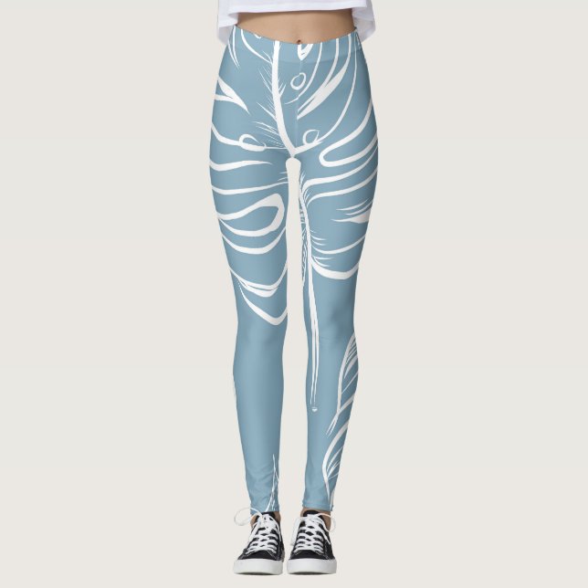 Tropical Leaf Abstract: Seamless Greenery. Leggings (Front)