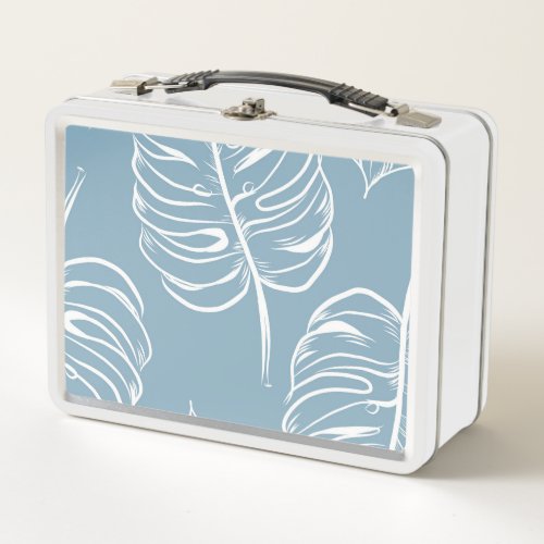 Tropical Leaf Abstract Seamless Greenery Metal Lunch Box