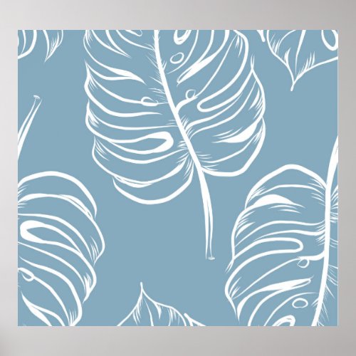 Tropical Leaf Abstract Seamless Greenery Poster