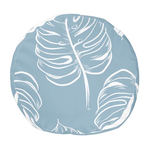 Tropical Leaf Abstract Seamless Greenery Pouf