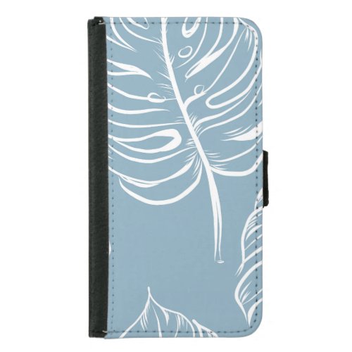 Tropical Leaf Abstract Seamless Greenery Samsung Galaxy S5 Wallet Case