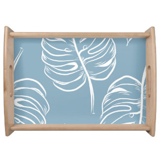 Tropical Leaf Abstract: Seamless Greenery. Serving Tray